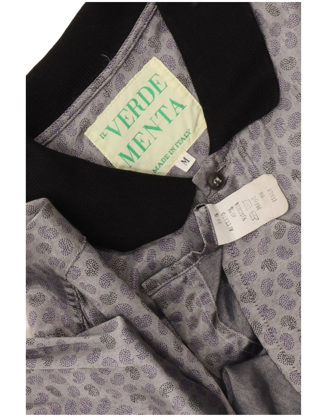 Koszula męska w stylu vintage, średnioszara, octan paisley