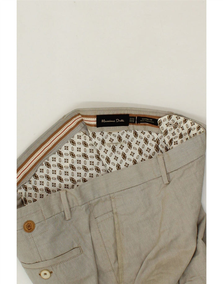 MASSIMO DUTTI Mens Straight Chino Trousers W32 L29 Beige Vintage Massimo Dutti and Second-Hand Massimo Dutti from Messina Hembry 