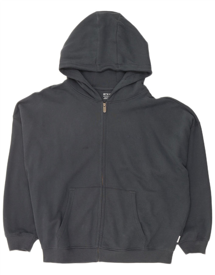 ANIMAL Womens Oversized Zip Hoodie Sweater UK 14 Large Black Cotton