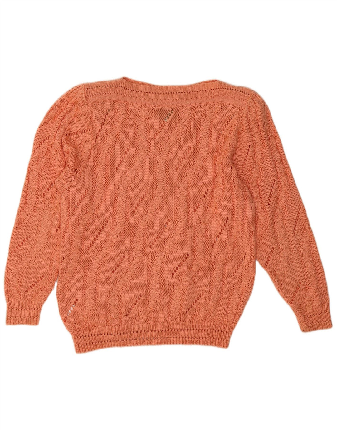 Damski sweter w stylu vintage z graficznym dekoltem w łódkę IT 42 Średni pomarańczowy
