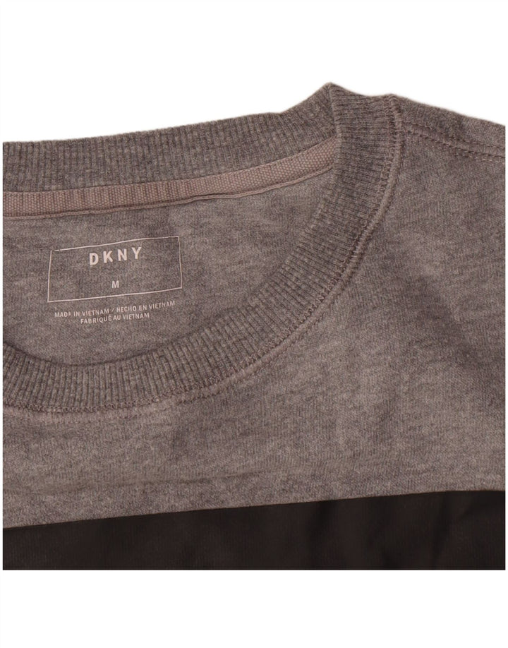 Męska bluza z grafiką Dkny, średnia szara bawełniana nakrapiana
