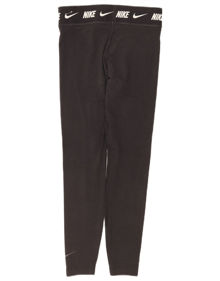 Damskie legginsy NIKE o dopasowanym kroju z grafiką UK 12, średnia czarna bawełna