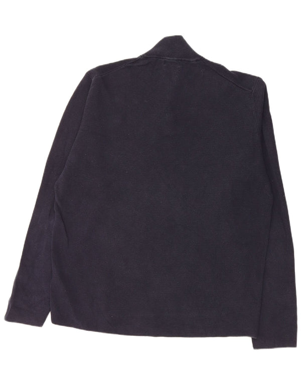 Męski sweter zapinany na zamek Massimo Dutti XL, granatowy, bawełniany