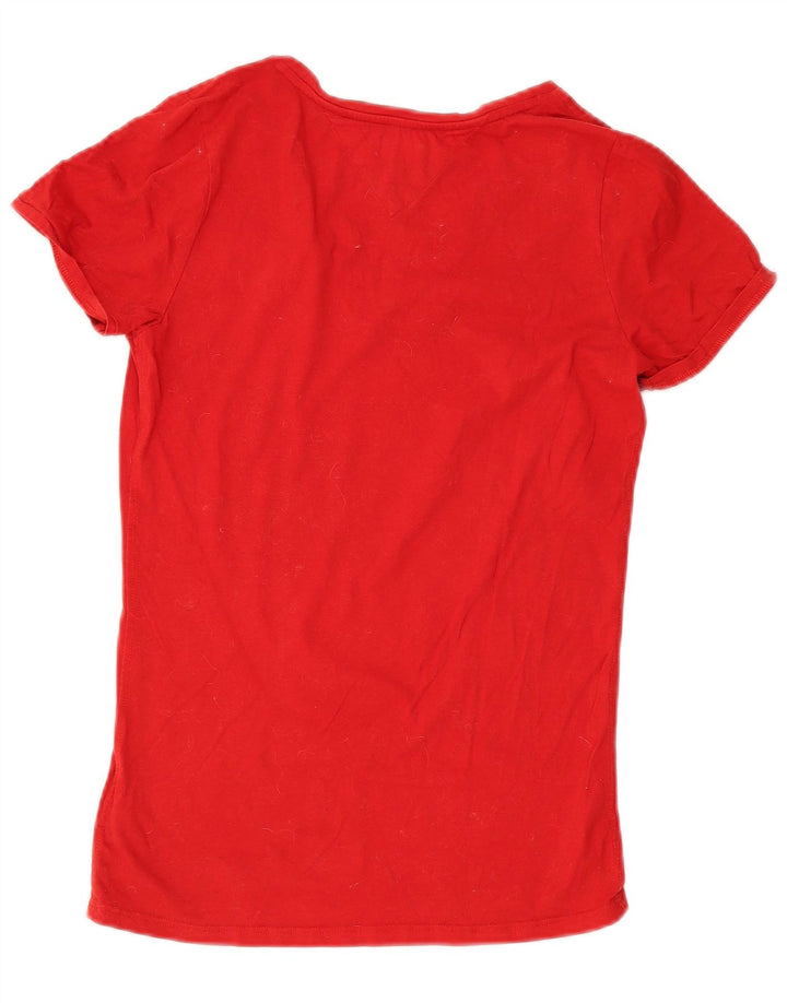 T-shirt damski Tommy Hilfiger Top UK 12, średni czerwony, bawełniany