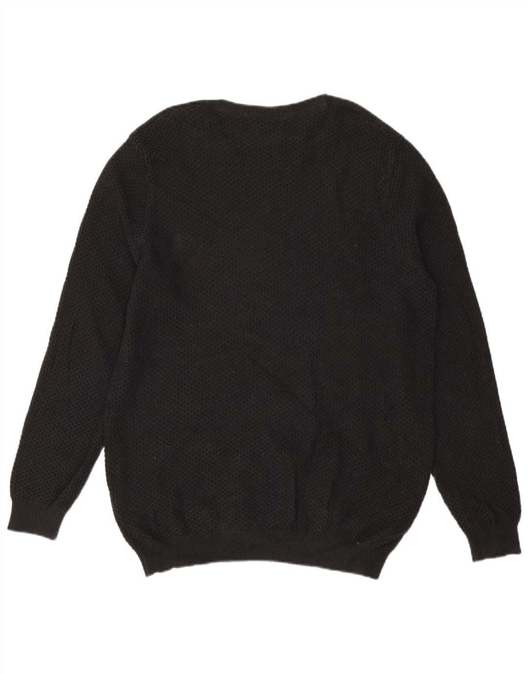 Męski sweter z okrągłym dekoltem Massimo Dutti XL, czarny, bawełniany