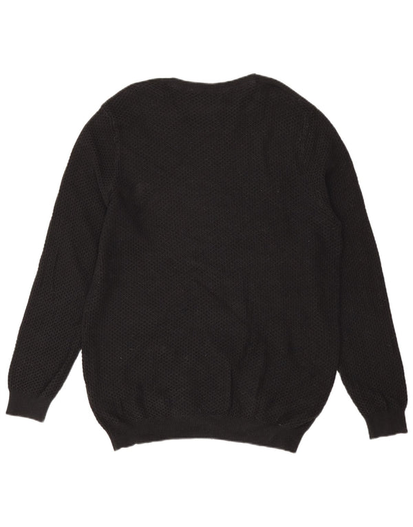 Męski sweter z okrągłym dekoltem Massimo Dutti XL, czarny, bawełniany