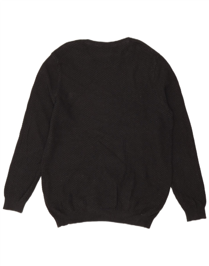Męski sweter z okrągłym dekoltem Massimo Dutti XL, czarny, bawełniany