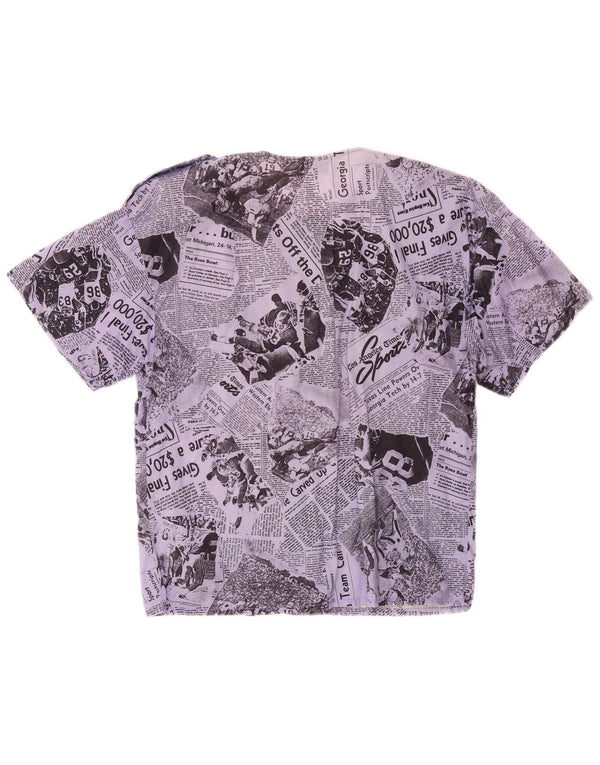 Damska bluzka z krótkim rękawem i grafiką w stylu vintage IT 46 Large Lilac