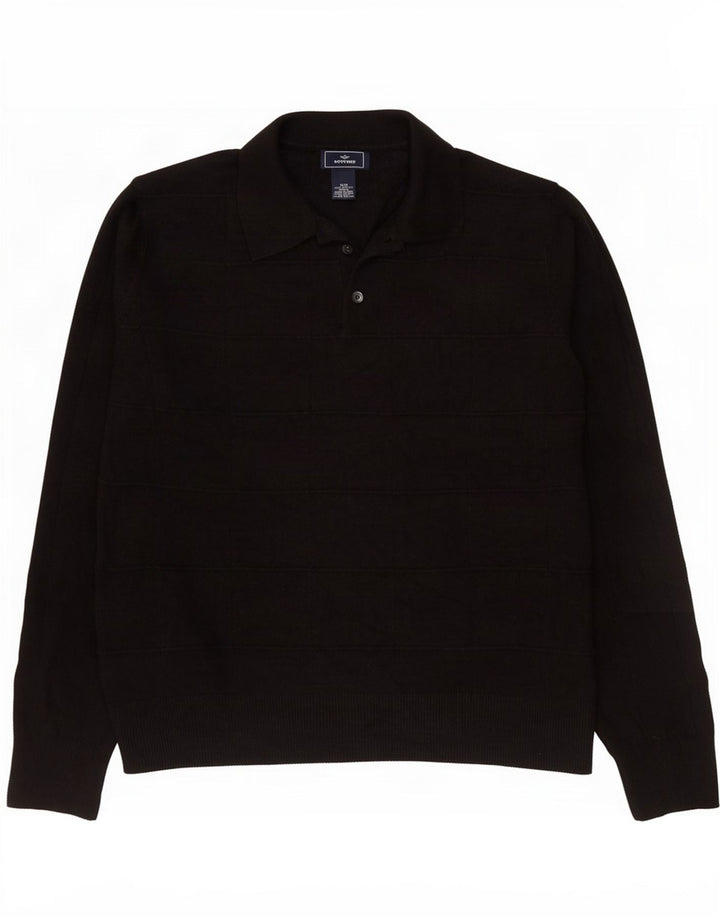 Męski sweter polo Dockers, średni czarny akryl