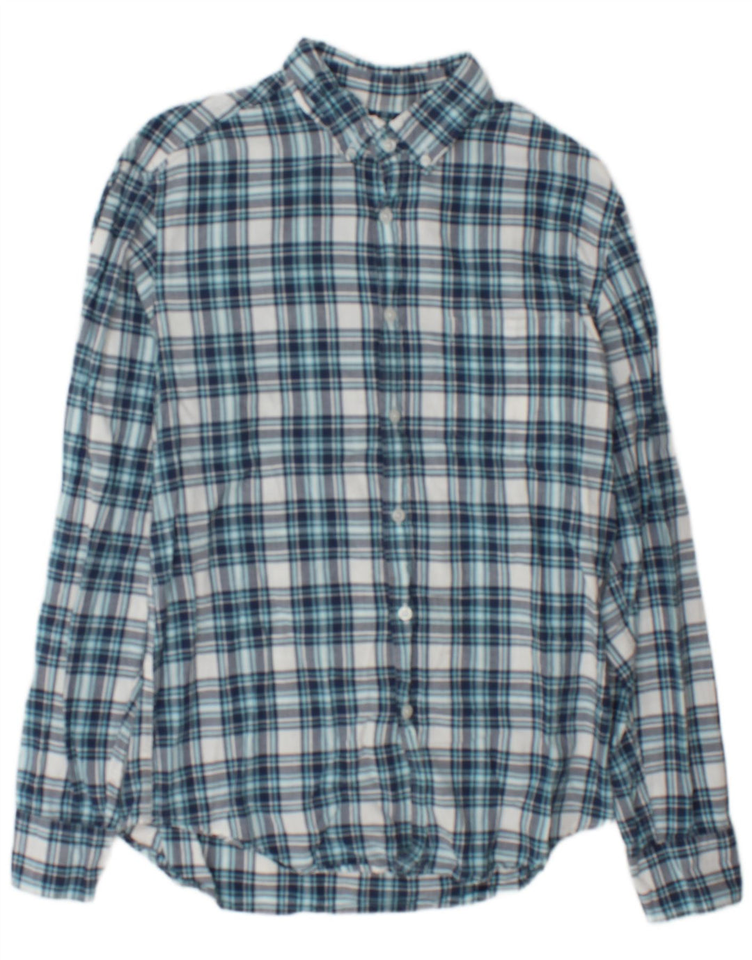 Koszula flanelowa męska J. Crew, bawełniana w średnią niebieską kratkę