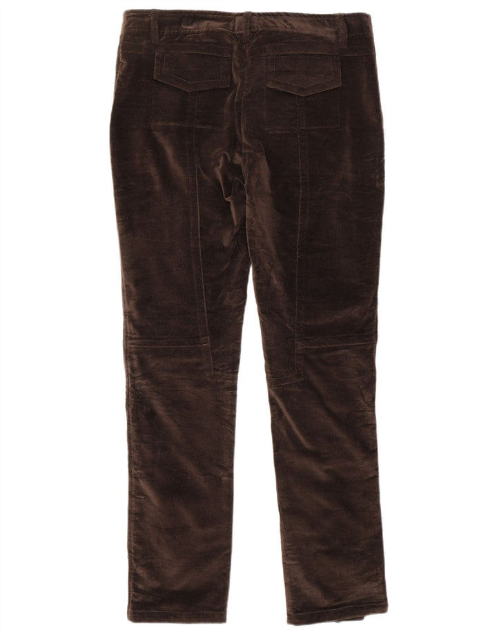 BLUMARINE Womens Velvet Slim Casual Trousers IT 44 Medium W32 L30 Brown