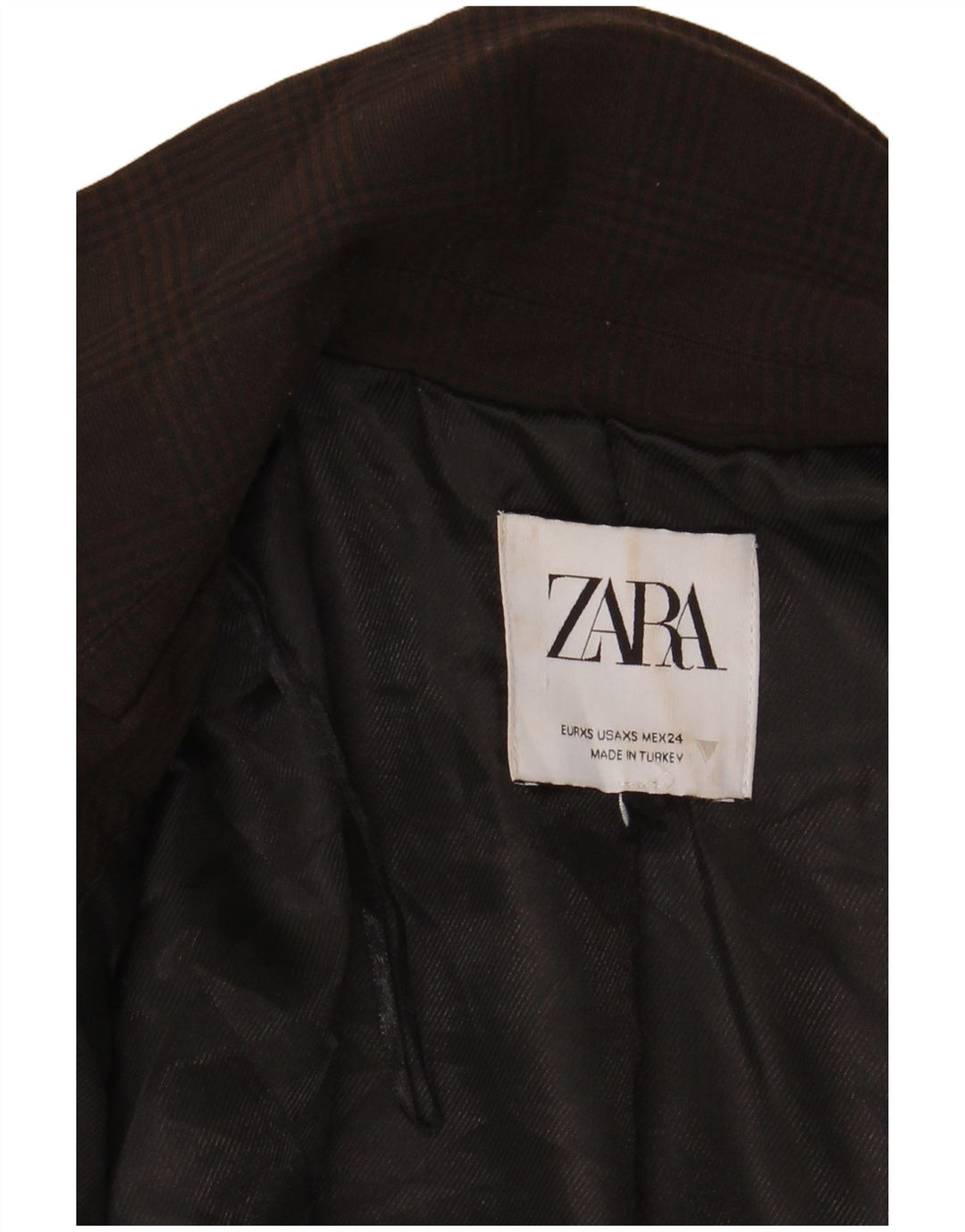 Zara Damska marynarka zapinana na 1 guzik, UK 6 XS, brązowa pepitka