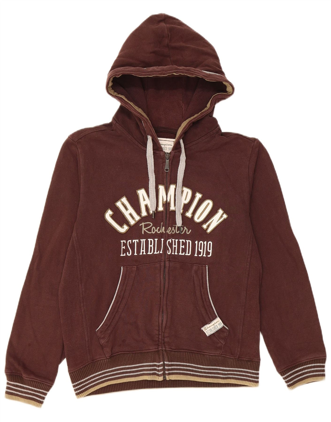 Sweter damski CHAMPION Rochester Oversize z kapturem i zamkiem błyskawicznym UK 10 Small Brown