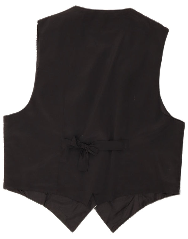 Kamizelka damska VINTAGE UK 18 XL, czarna, z poliestru w kwiaty