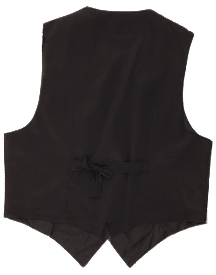 Kamizelka damska VINTAGE UK 18 XL, czarna, z poliestru w kwiaty