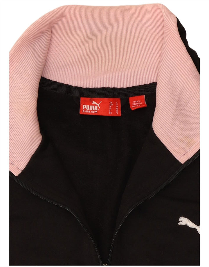 Damska kurtka dresowa Puma Crop Top UK 10, mała, czarna, z blokami kolorów