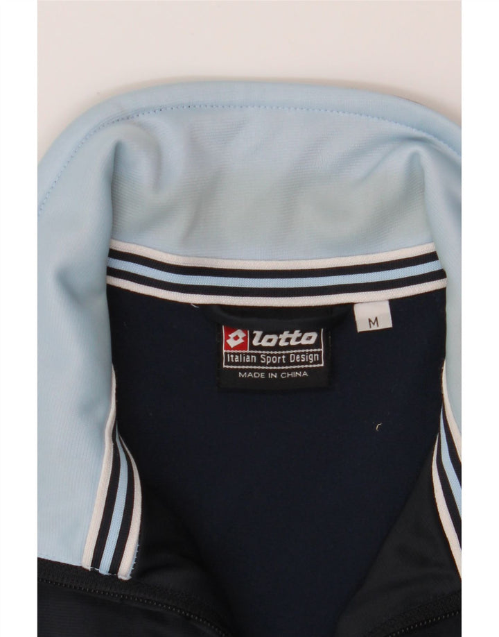 LOTTO Mens Tracksuit Top Jacket Medium Navy Blue Colourblock Polyester Vintage Lotto and Second-Hand Lotto from Messina Hembry 