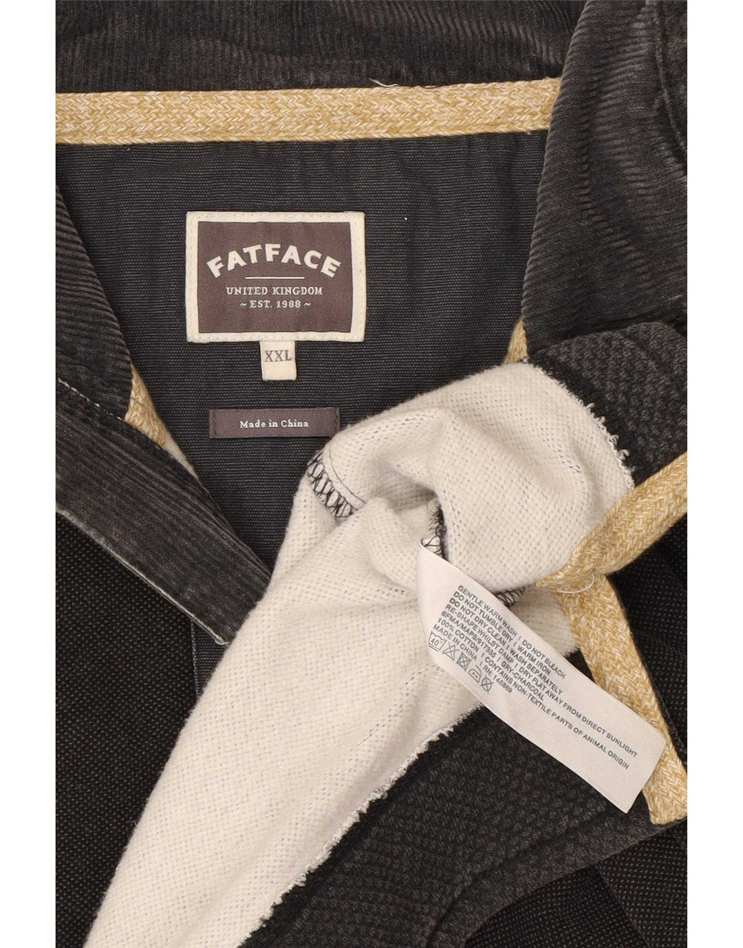 Męska bluza z zamkiem błyskawicznym Fat Face, 2XL, szara bawełna