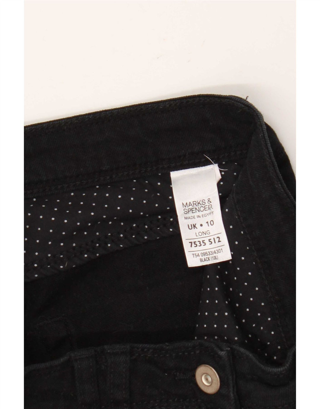 Marks & Spencer Damskie Długie Jeansy Bootcut UK 10 Małe W28 L33 Czarne Bawełniane