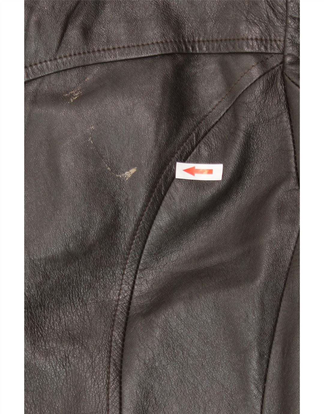 Vintage damski skórzany trencz UK 14 średni brąz