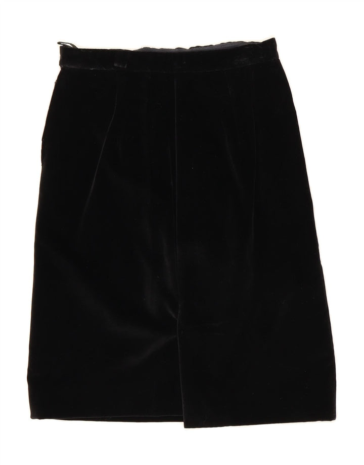 VINTAGE Womens Velvet A-Line Skirt W28 Medium Black Vintage Vintage and Second-Hand Vintage from Messina Hembry 
