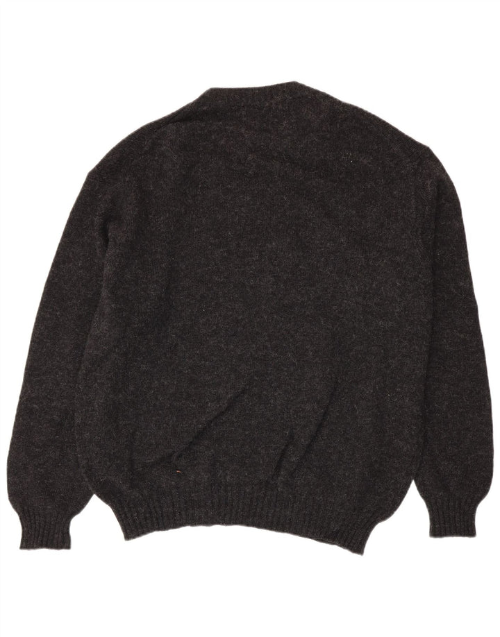 Męski sweter z okrągłym dekoltem Benetton XL, szary, nakrapiany
