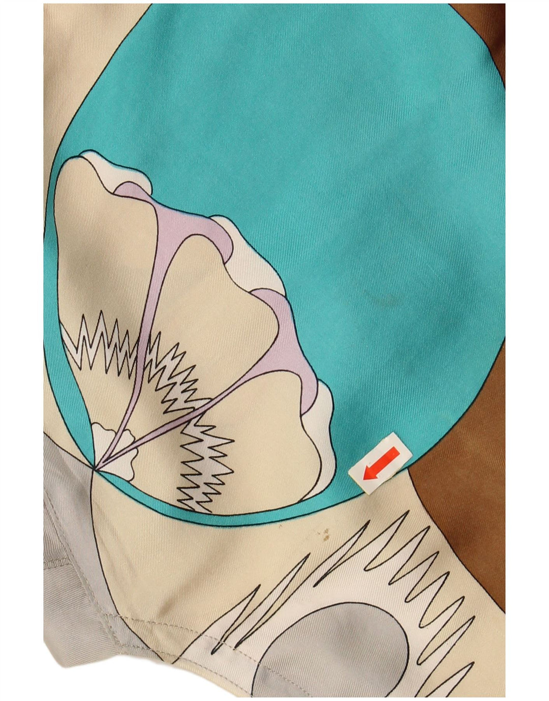 Bluzka damska VINTAGE w abstrakcyjny wzór UK 14 Średnia wielobarwna