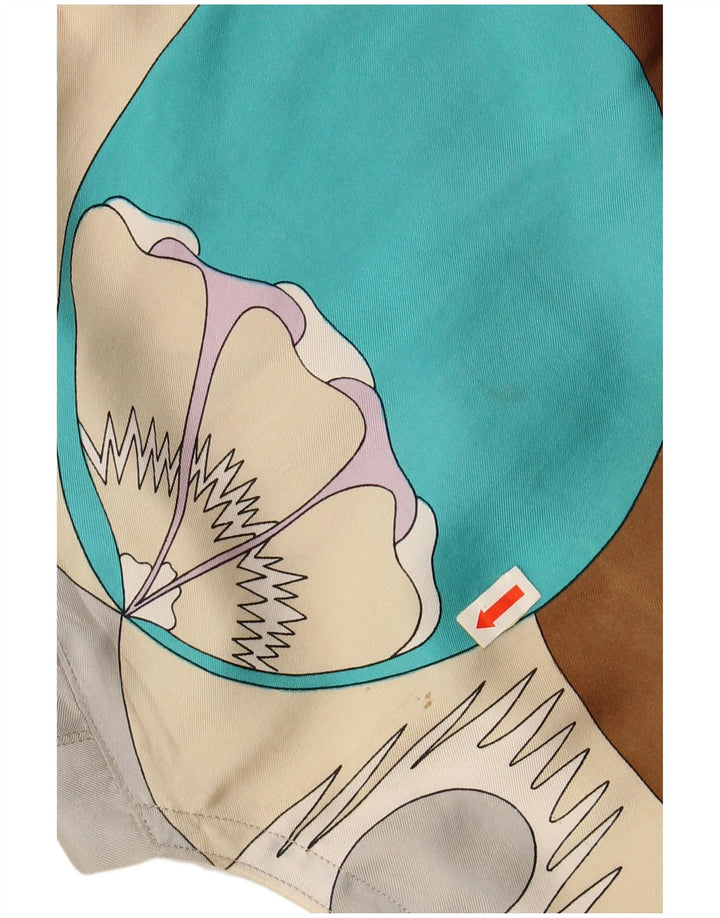 Bluzka damska VINTAGE w abstrakcyjny wzór UK 14 Średnia wielobarwna