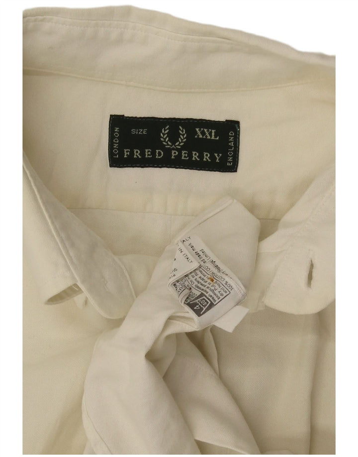 Koszula męska Fred Perry 2XL złamanej bieli, bawełniana