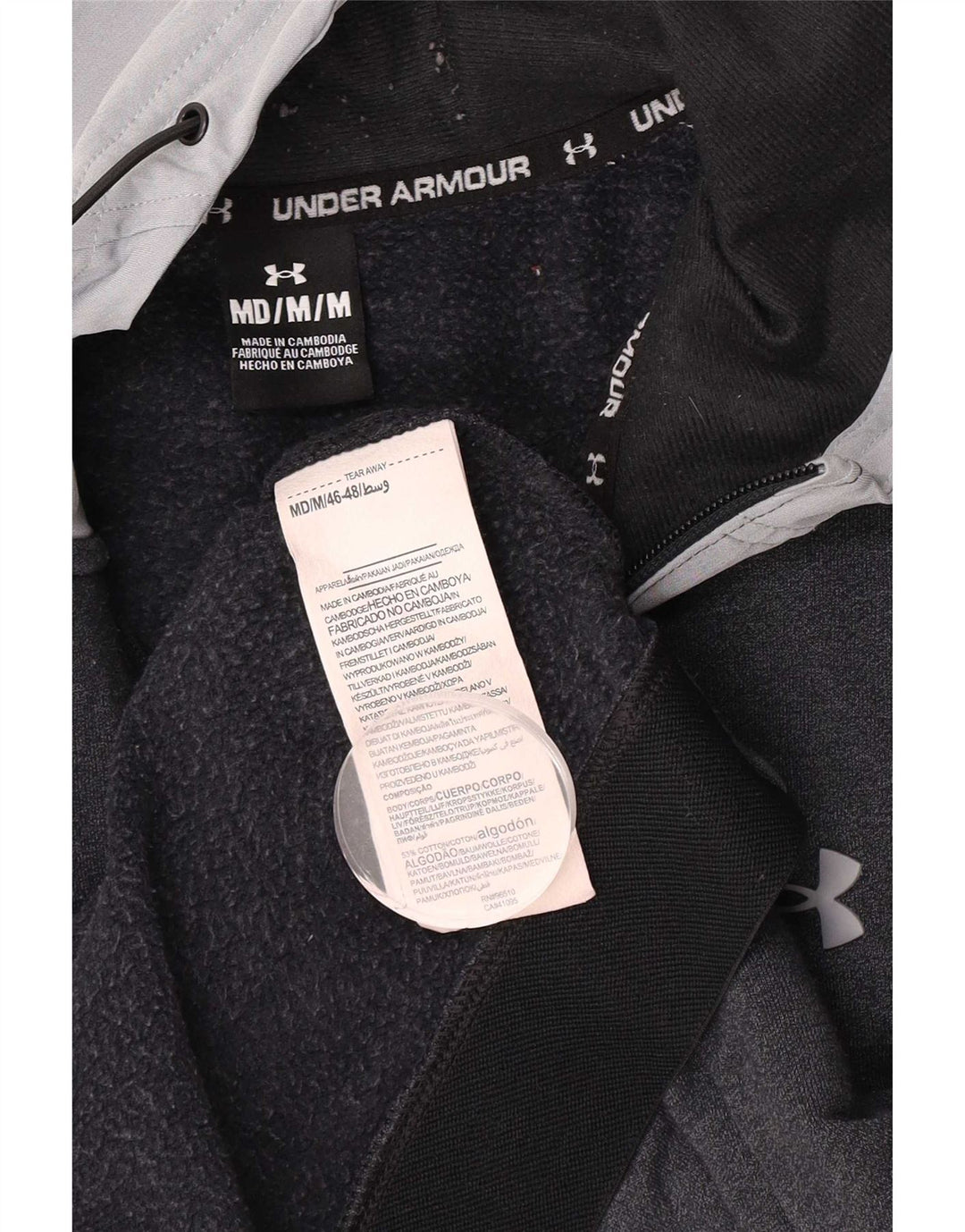 Męski sweter z kapturem i zamkiem Under Armour Średnioszary, bawełniany blok kolorów