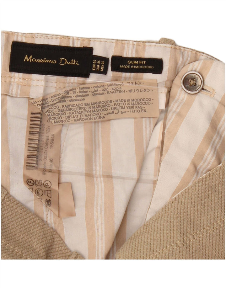 Spodnie Chino MASSIMO DUTTI Męskie Slim Fit EU 46 XL W36 L30 Beżowa Bawełna