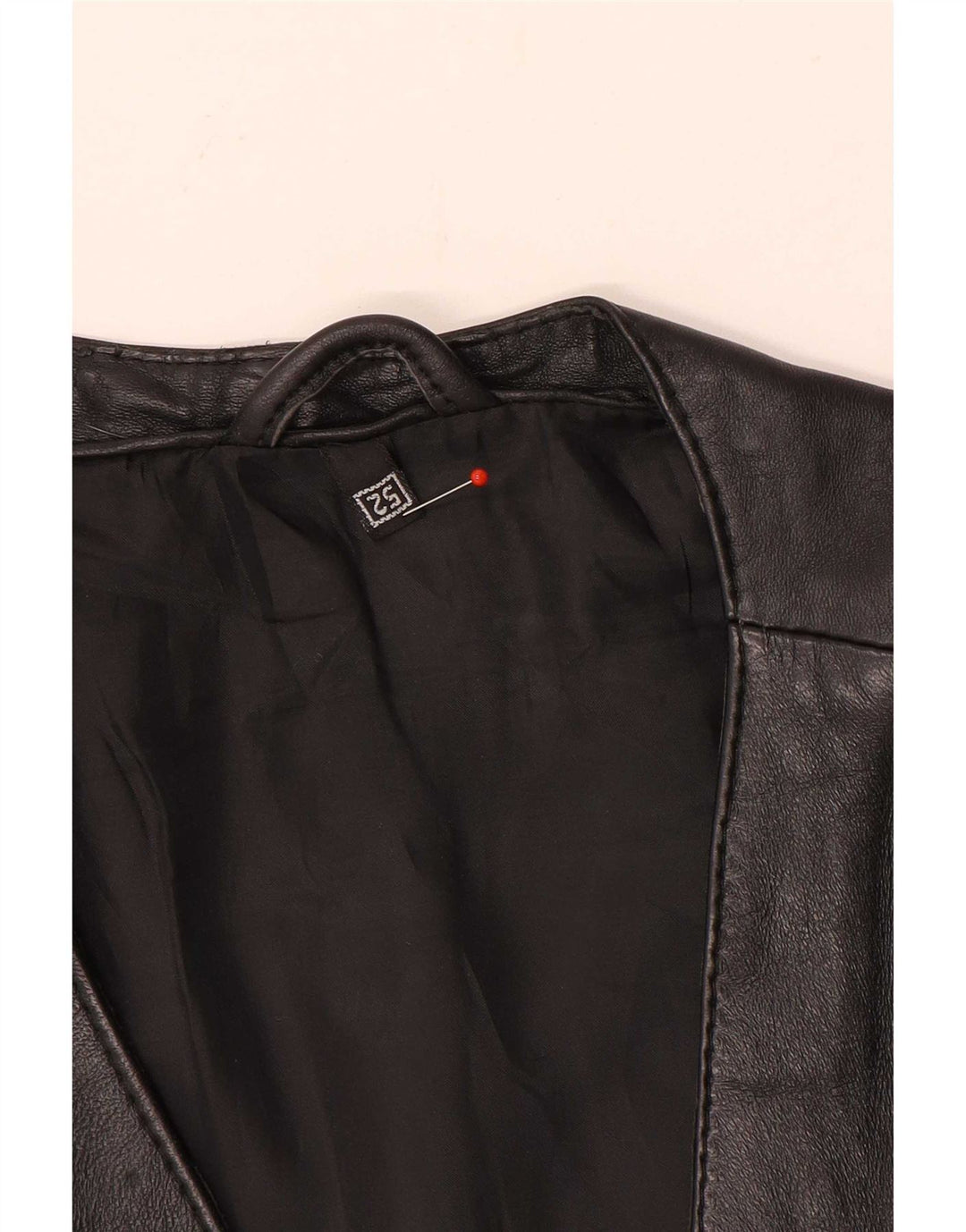 Vintage męska skórzana kamizelka użytkowa EU 52 XL czarna