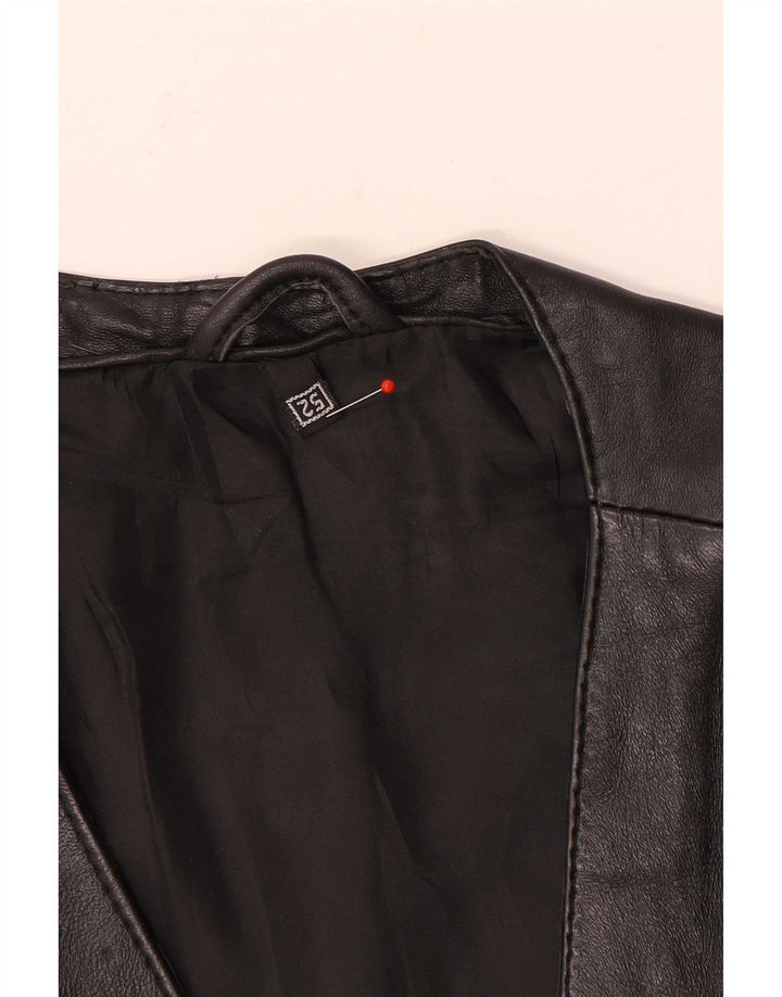 Vintage męska skórzana kamizelka użytkowa EU 52 XL czarna
