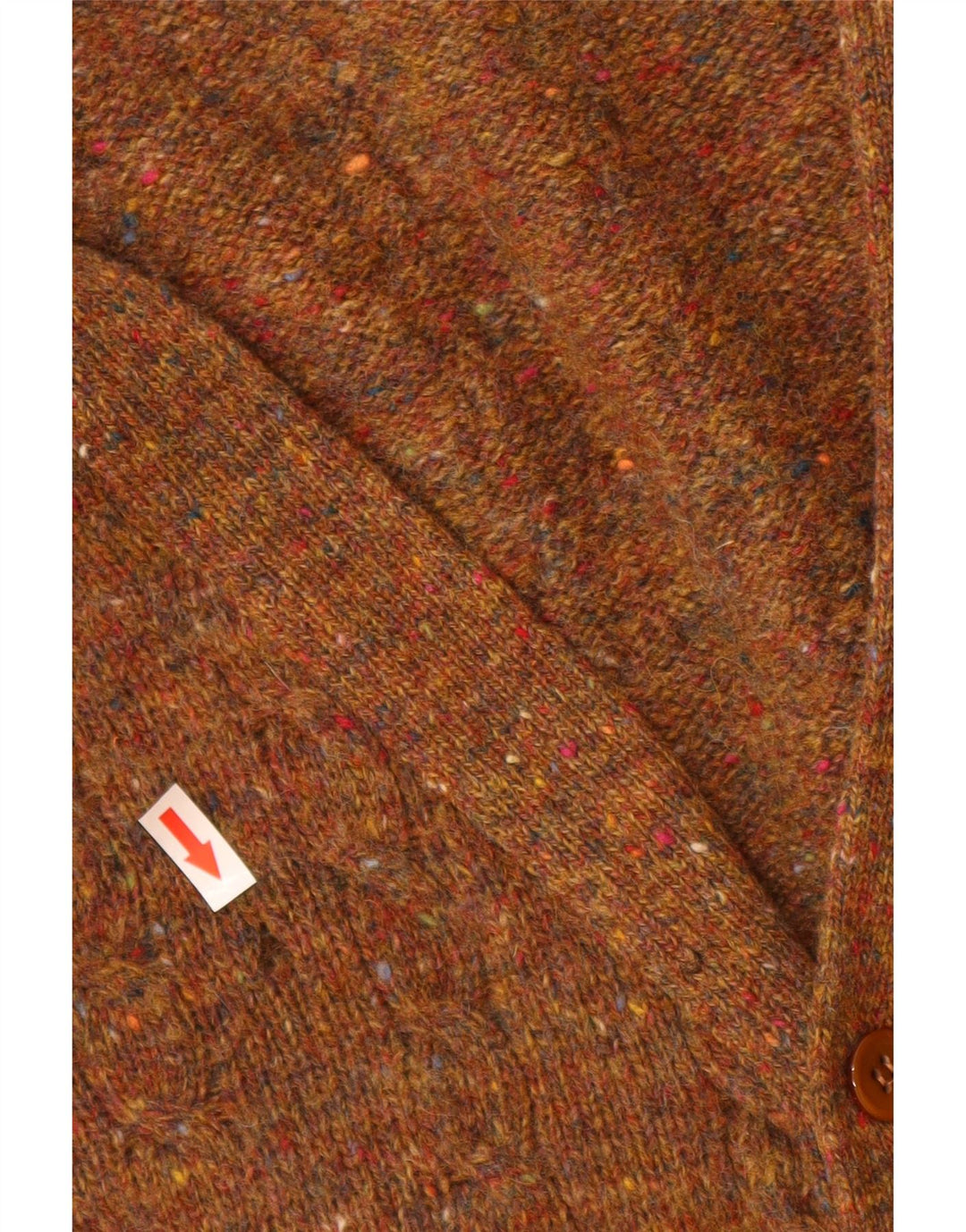 Męski sweter rozpinany Benetton IT 50 Średni brązowy, nakrapiany, nowy wełniany