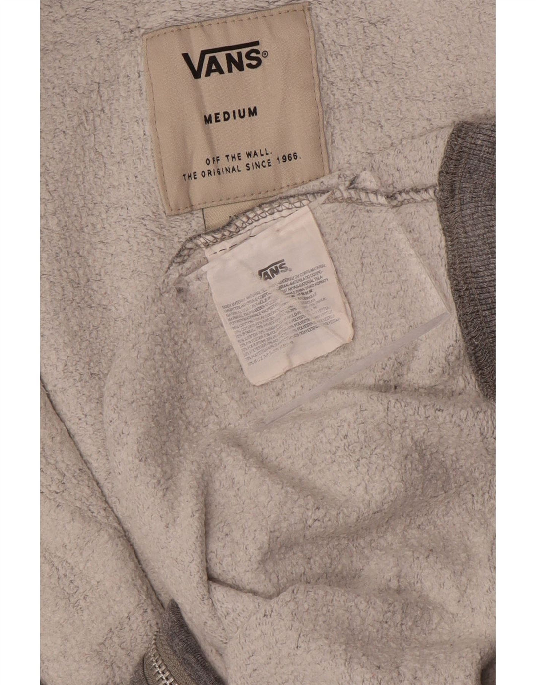 Męski sweter z kapturem i zamkiem błyskawicznym VANS, średnioszary, bawełniany