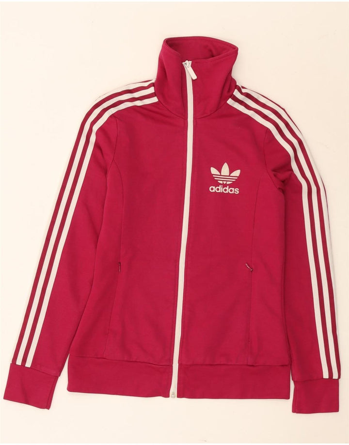 Damska kurtka dresowa Adidas IT 40, mała, różowa, bawełniana z blokami kolorów