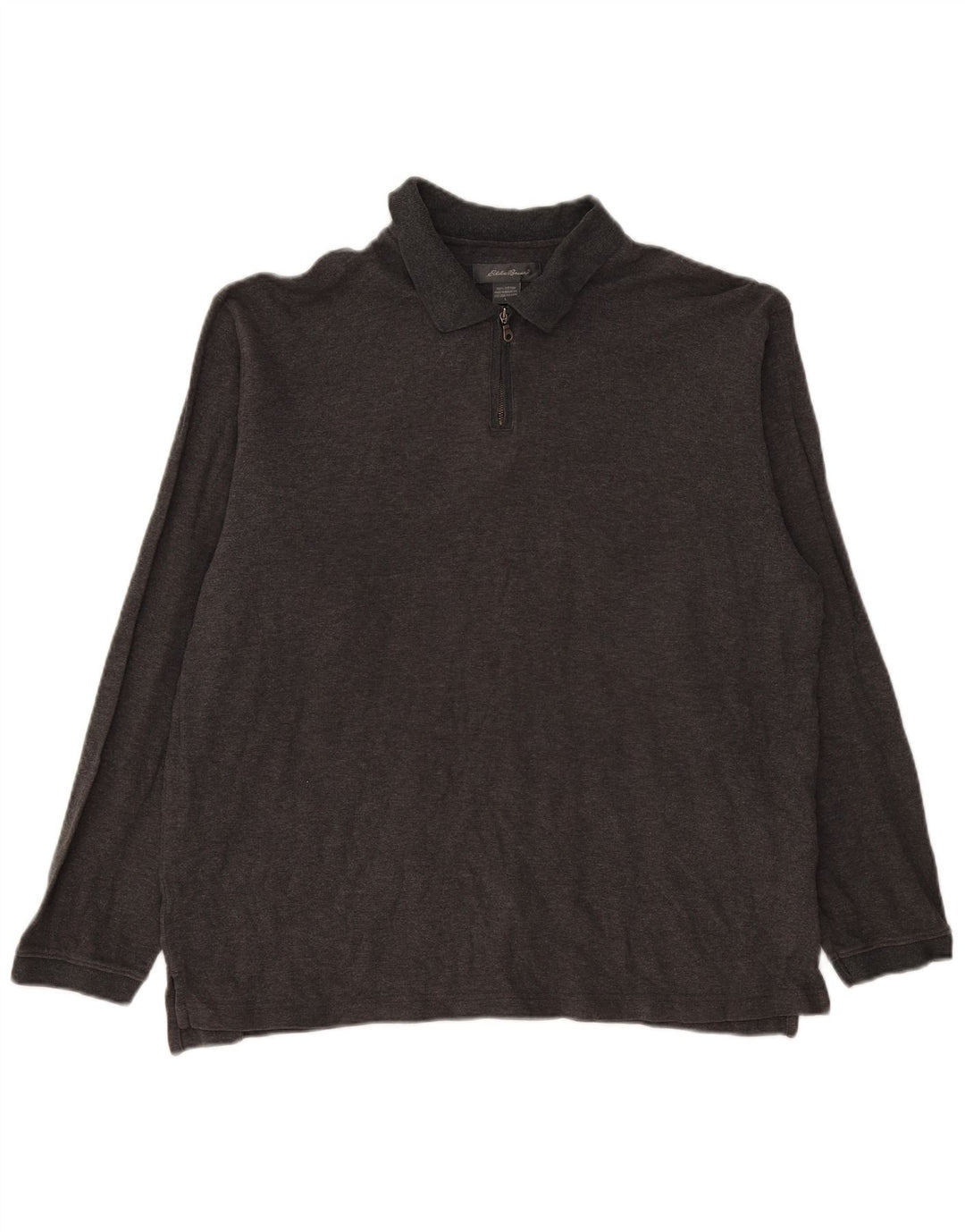 Męska koszulka polo z długim rękawem EDDIE BAUER, duża, szara, bawełniana