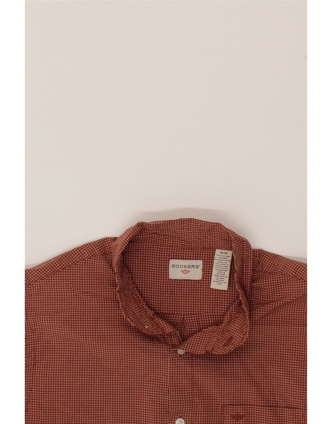 DOCKERS Mens Shirt Medium Brown Check Cotton Vintage Dockers and Second-Hand Dockers from Messina Hembry 