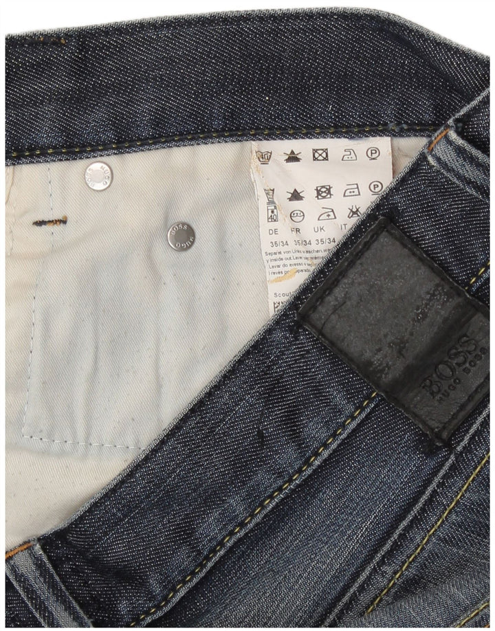 Męskie jeansy slim Hugo Boss W35 L34 Niebieskie bawełniane