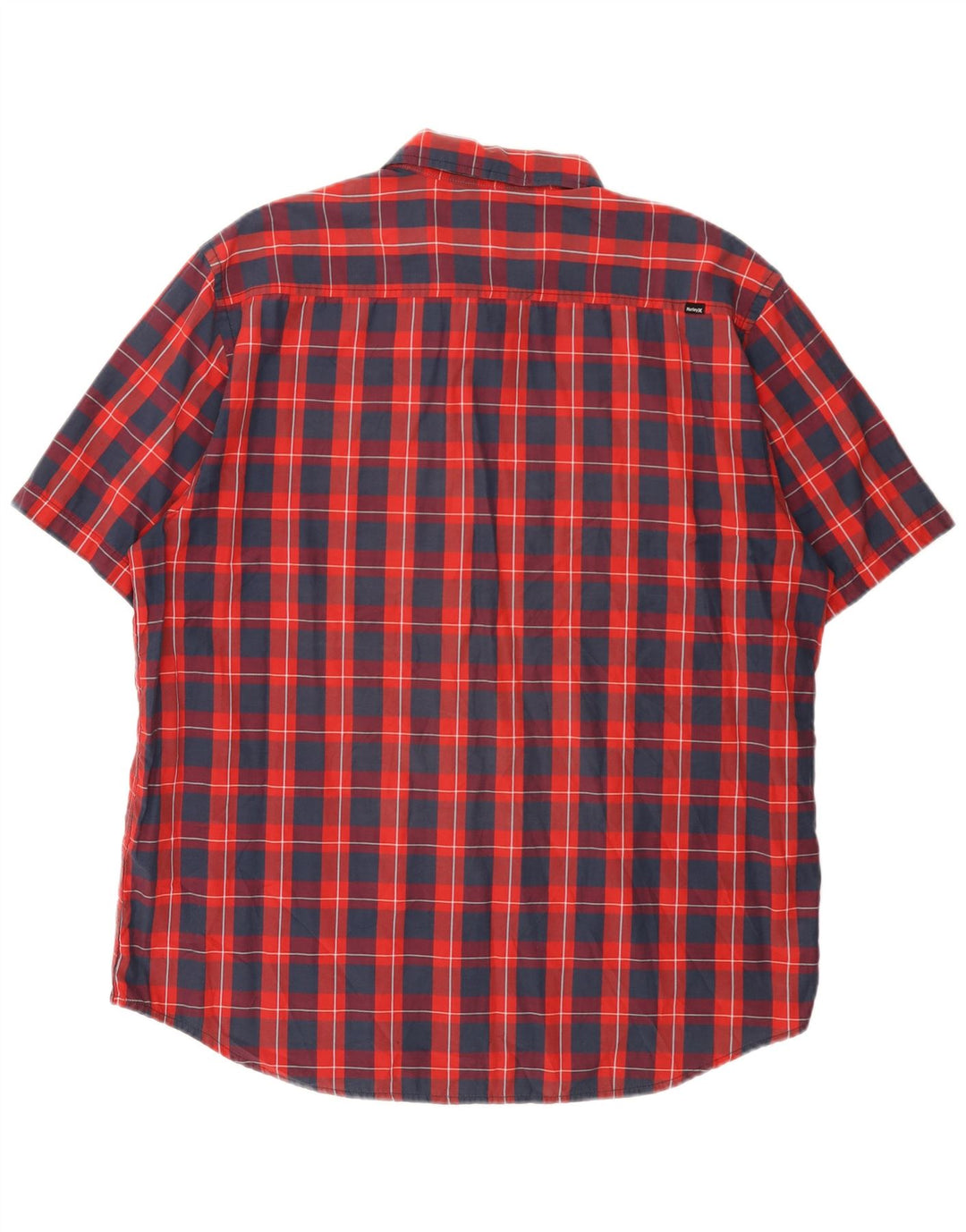 Męska koszulka z krótkim rękawem Hurley z grafiką, 2XL, bawełniana w czerwoną kratę