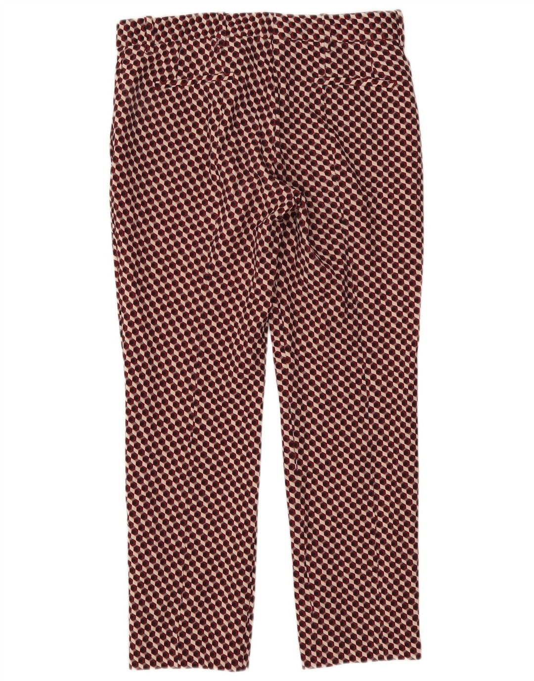 Spodnie damskie Zara Slim Chino Medium W28 L27 Czerwone geometryczne