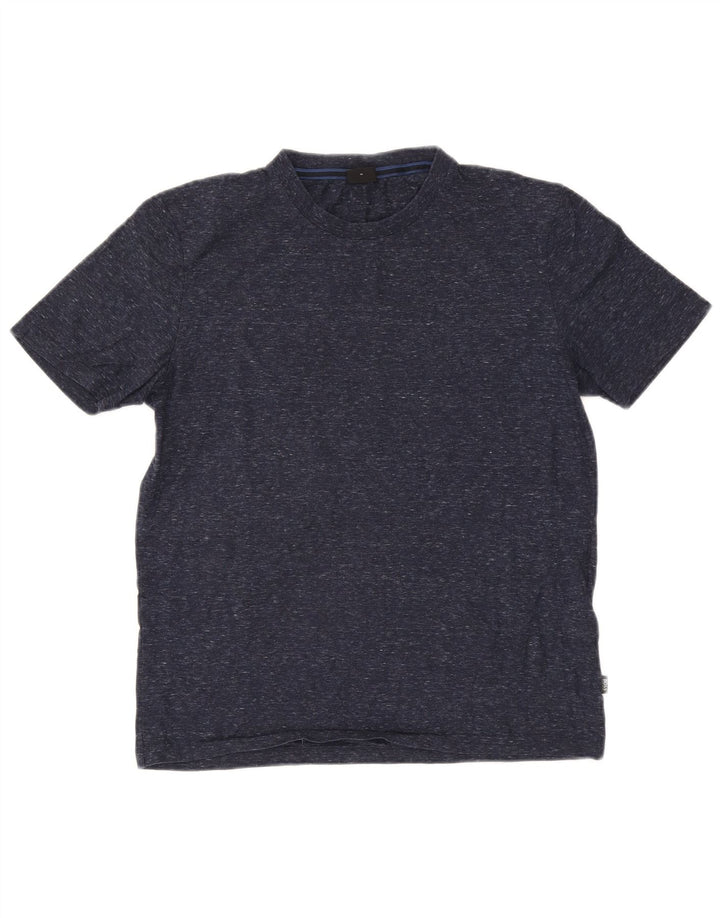 T-shirt męski Hugo Boss, średni, granatowy, bawełniany nakrapiany