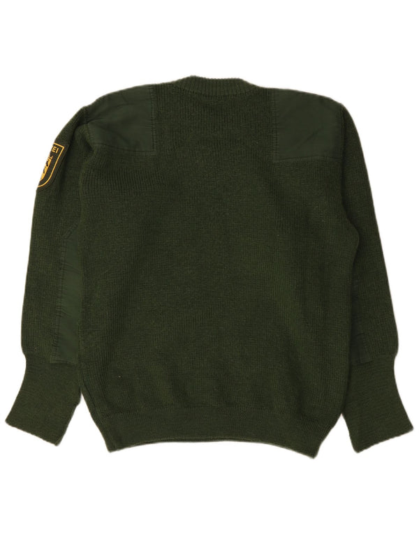Męski sweter w stylu vintage z graficznym wycięciem pod szyją IT 50 Średni zielony