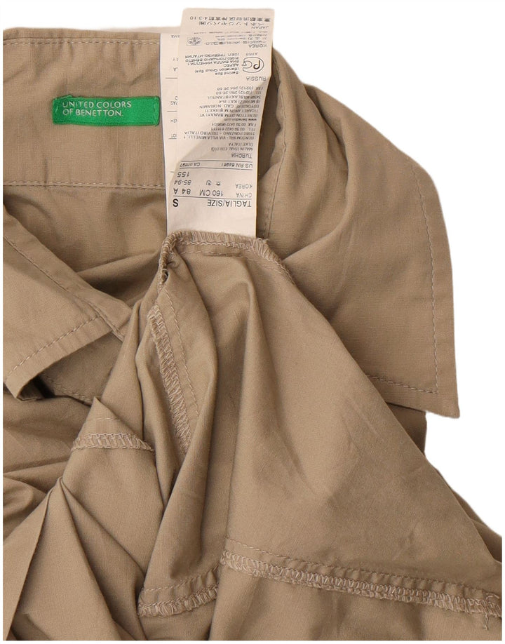 Damska sukienka koszulowa Benetton UK 10 Small Beżowa bawełna