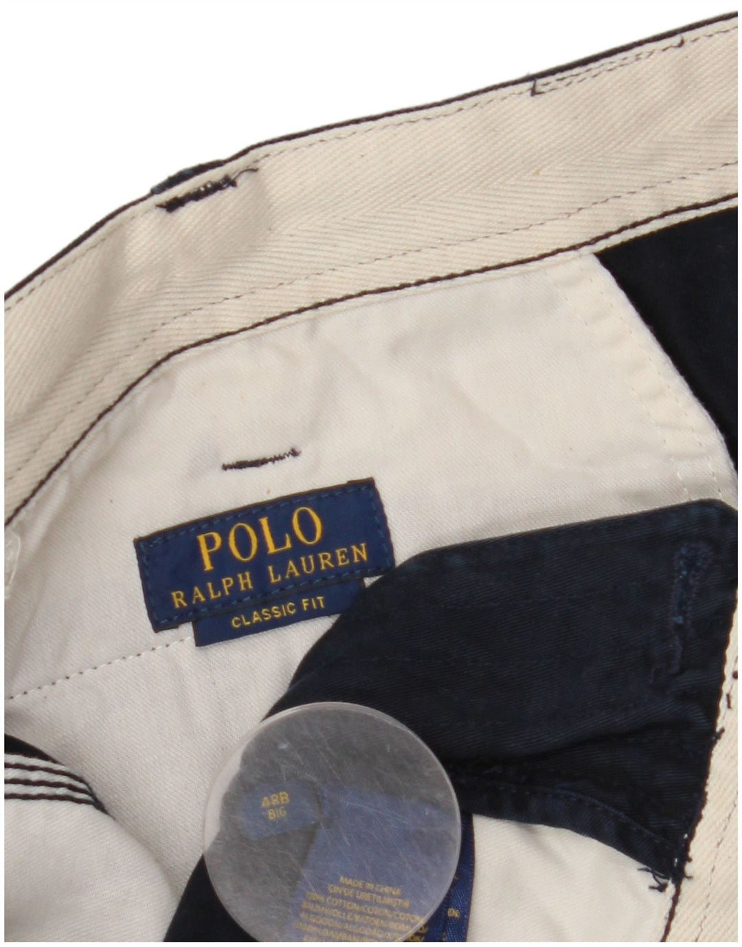 POLO RALPH LAUREN Męskie duże, klasyczne spodenki Chino W48 4XL Granatowe