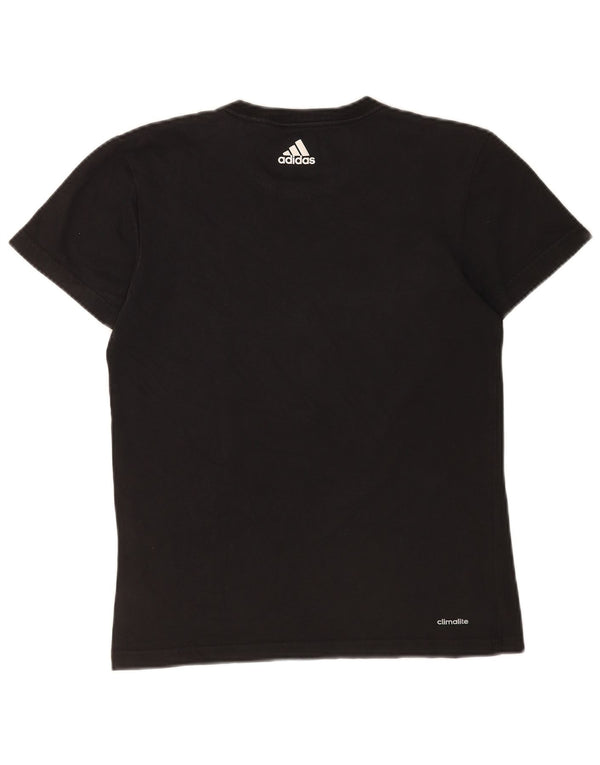 Męska koszulka Adidas Climalite z grafiką, mała, czarna, bawełniana z blokami kolorów