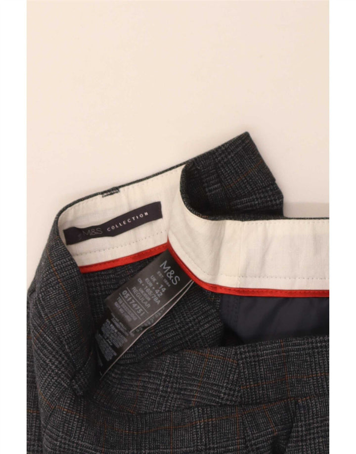 Damskie spodnie Chino Marks & Spencer UK 14 Medium W32 L27 Szara krata