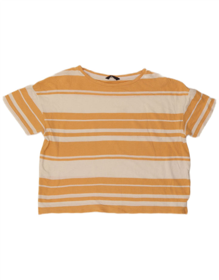 Marks & Spencer Damski T-shirt oversize UK 16, duże, pomarańczowe paski