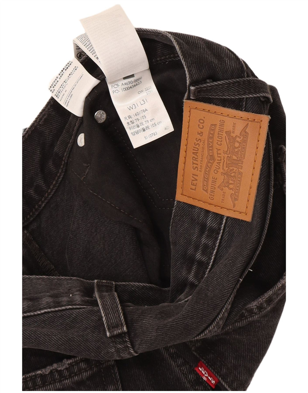 Damskie dżinsy Levi's Middy Straight W31 L31 Szara bawełna