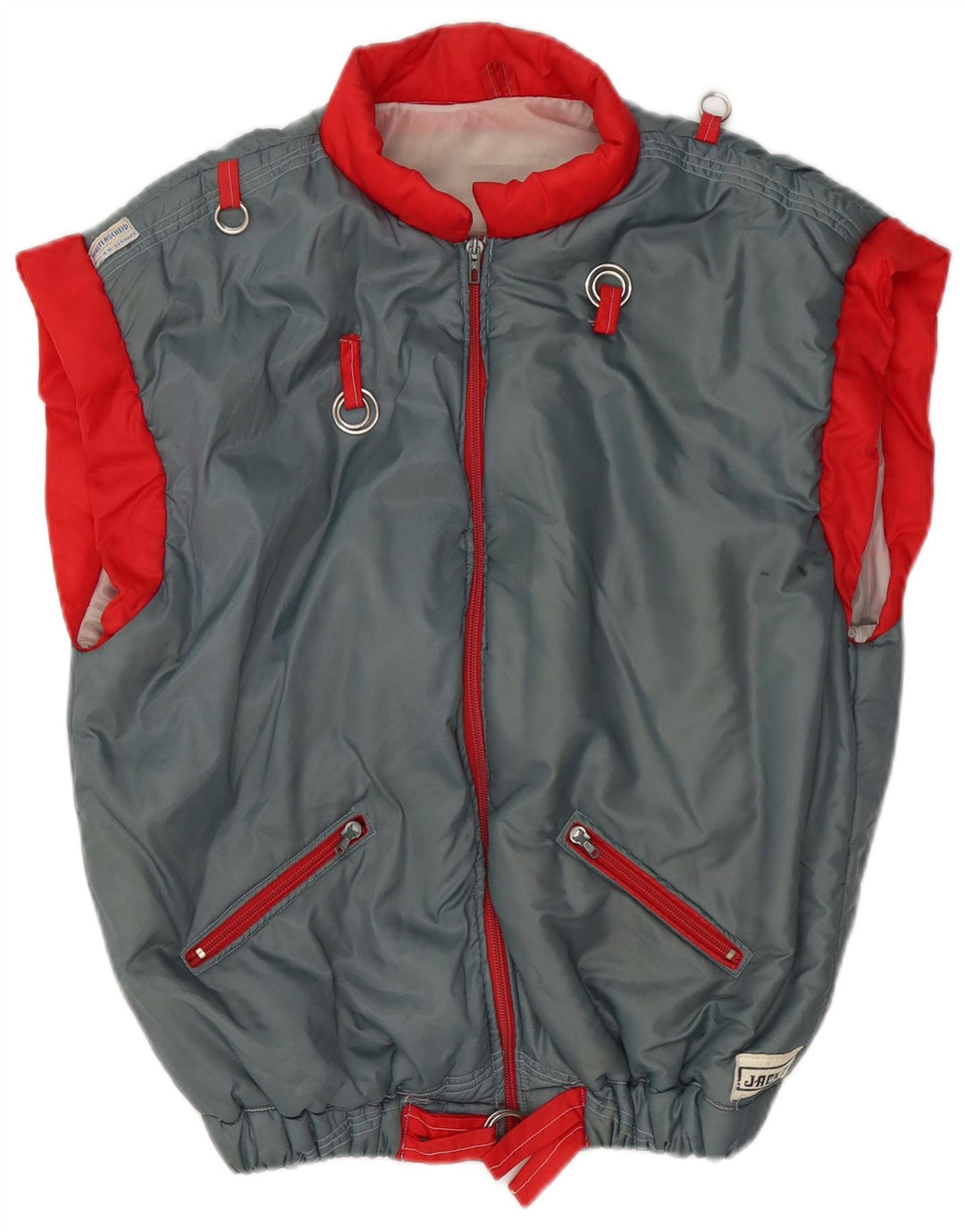 Damska kamizelka JACK DANIELS UK 16, duża, szara, z blokami kolorów